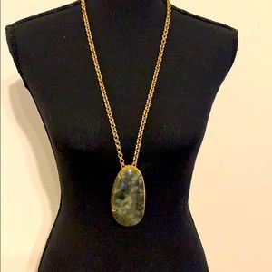 Long necklace with stone pendant